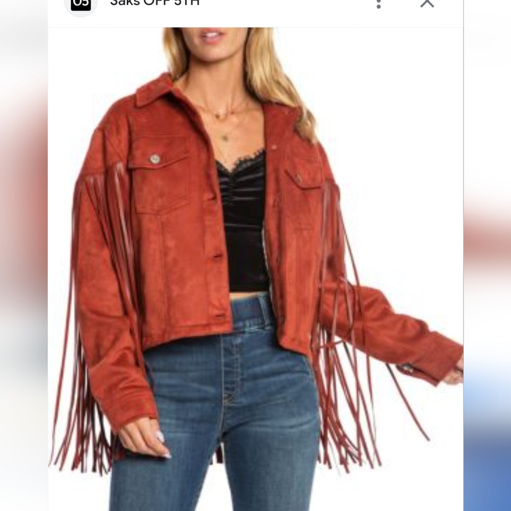Sold Out Juicy Couture Faux Leather Fringe Trucker Jacket XS Rare NWT - Picture 15 of 16